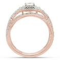 thumbnail image 6 of AFFY 1CT Princess & Round Moissanite Diamond Infinity Double Halo Bridal Ring Set 14K Rose Gold-5, 6 of 10