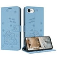 thumbnail image 2 of Wallet Case for iPhone 16e,Women Flip Magnetic Folio PU Leather Protective Case Wrist Strap Card Slots Holder Purse Emboss Cute Puppy Stand Case for iPhone 16e,Blue, 2 of 9