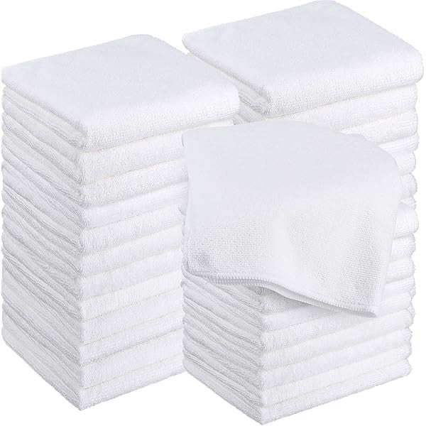 wonima11 26 Packs of Bleach Proof Salon Towels Absorbent Microfiber Towels Bleach Resistant Salon Hand Towels for Gym, Bath, Spa, Shaving, Shampoo, Home Hair Drying, 16 x 28 Inches (White)