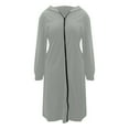 thumbnail image 5 of Wang6 Womens Plus Size Full Zip Hooded Cardigan Black Long Sleeve Long Coat Jacket Lightweight Hoodies Loose Fit Fall Long Outwear Tops with Pocket GY2 XL, 5 of 5