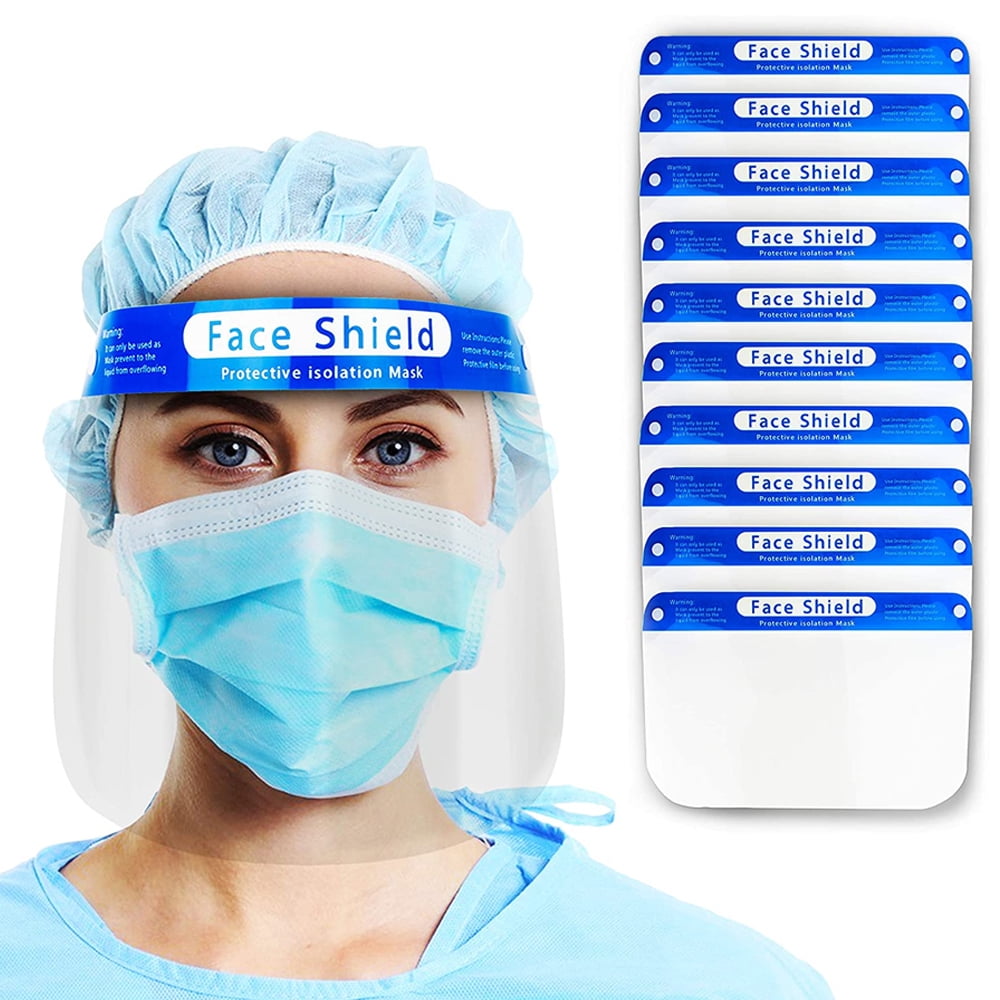 5PCS Safety Full Face Shield Reusable Washable Face Mask Clear Protection Cover 