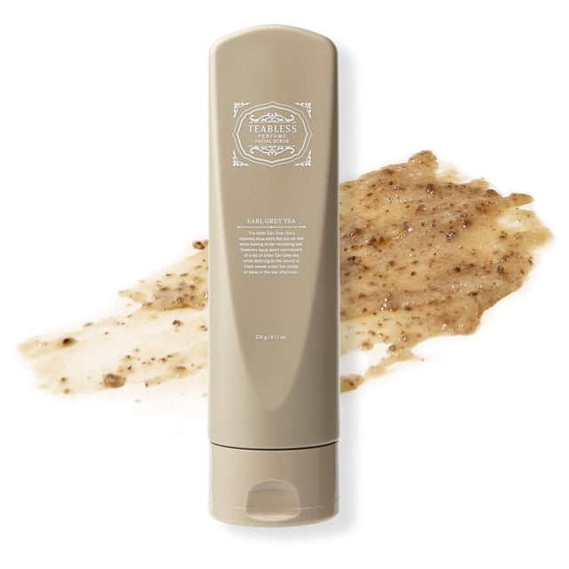 TEABLESS Exfoliante facial perfumado con té Earl Grey Exfoliante transformador Exfoliante y limpiador diario suave para exfoliación, puntos negros y cuidado de los poros Aroma verde aguamarina Vegano