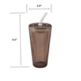 thumbnail image 7 of Better Homes & Gardens 21 oz Ribbed Glass Tumbler, Brown, 2-Pack, 7 of 7