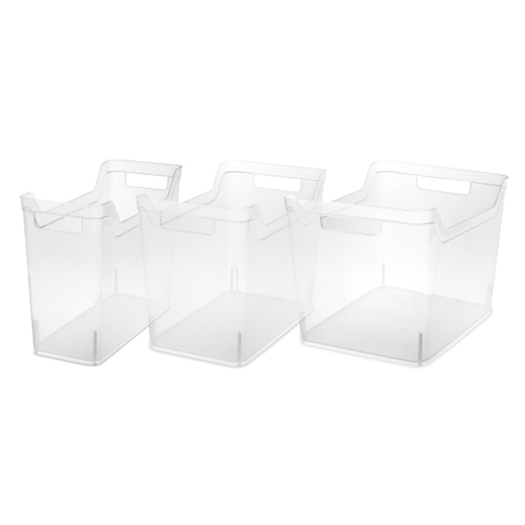 Sterilite Wide Shelf Bin, Clear Plastic Open Storage Containers, Multi-purpose Organizers, 6 Count