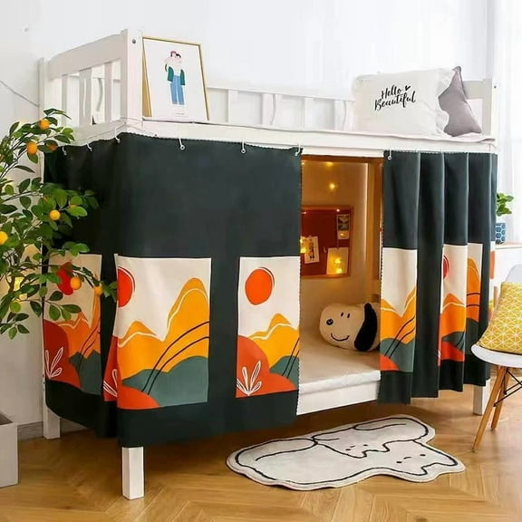 2 Panels,Bottom Bunk Bed Curtains Cloth Bed Canopy Students Curtain Shading Nets for Single Bed, 45.3*78.7in