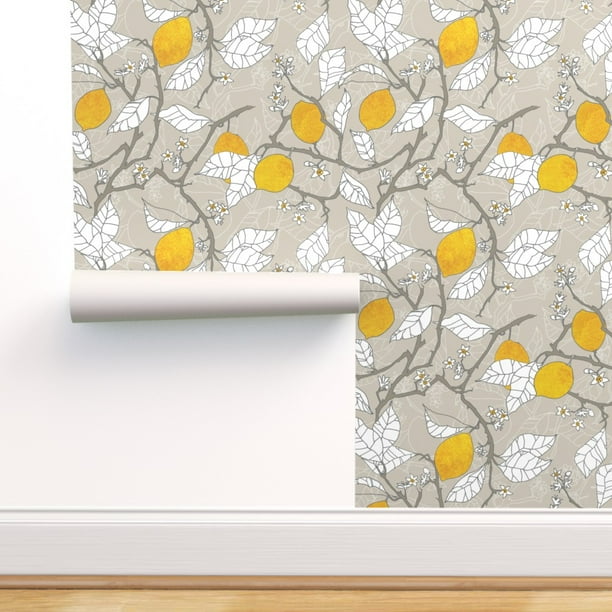 Removable WaterActivated Wallpaper The Lemon Orchard Kitchen Fruit