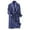 Blue, variant on Holiday Clearance! ZVNAΖH Mens Fleece Robe, Short Cozy Plush Robes for Winter Soft Shawl Collar Warm Spa Bathrobe