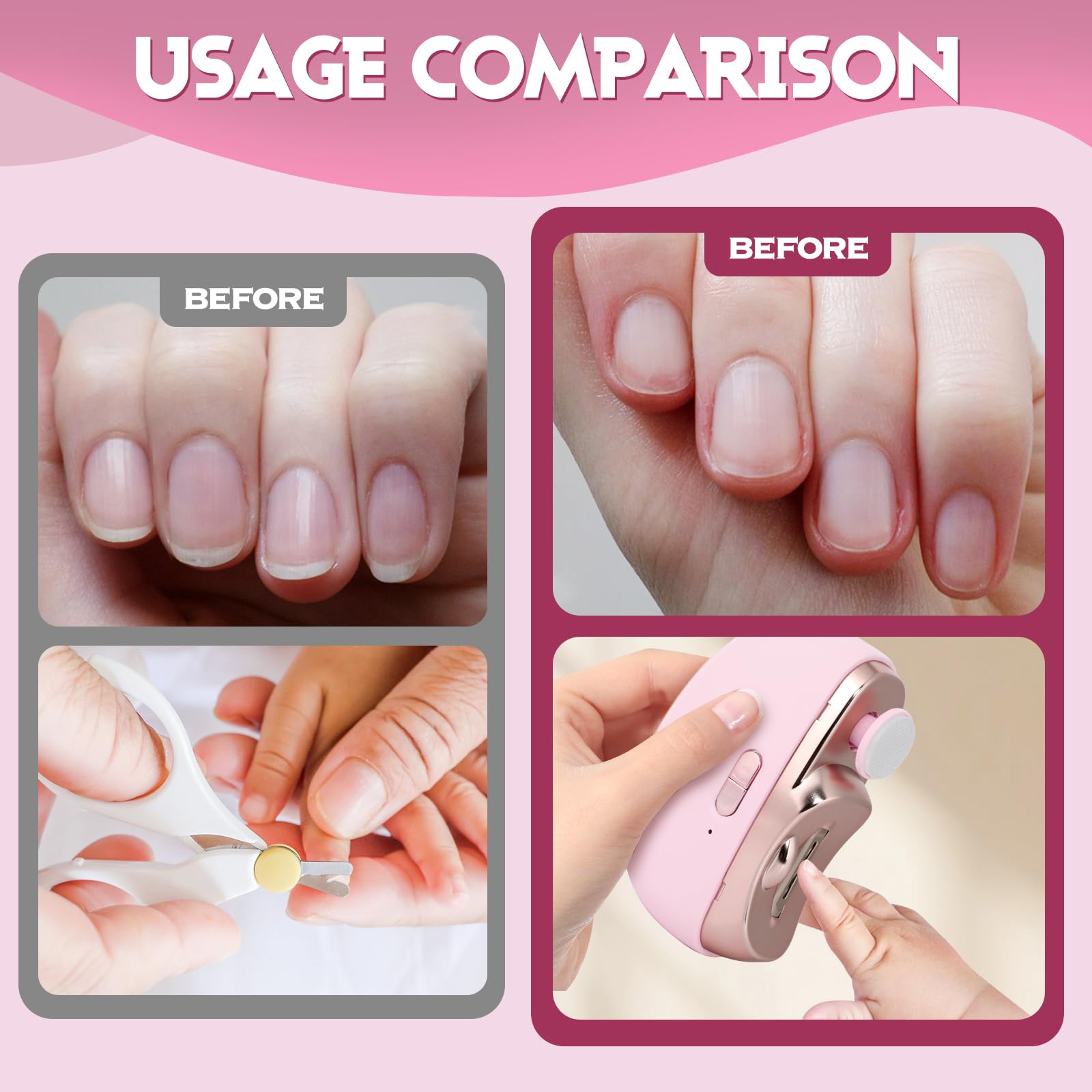 2025 Upgraded Electric Nail Clipper, Electric Nail File, 2 Speeds Automatic Nail Trimmer with LED Light & Clip Storage - USB Rechargeable for Baby, Kids, Adults, Seniors