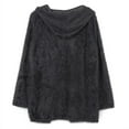 thumbnail image 4 of Womens Long Sleeve Sweater Solid Fuzzy Open Front Hooded Cardigans Oversized Jacket Coats Outwear, 4 of 5