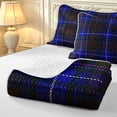 thumbnail image 4 of Manfei Rustic Check Twin Quilt Set,Classic Plaid Twin Coverlet Set,Blue Purple,2-Piece,1 Bedspread and 1 Pillowcase, 4 of 7
