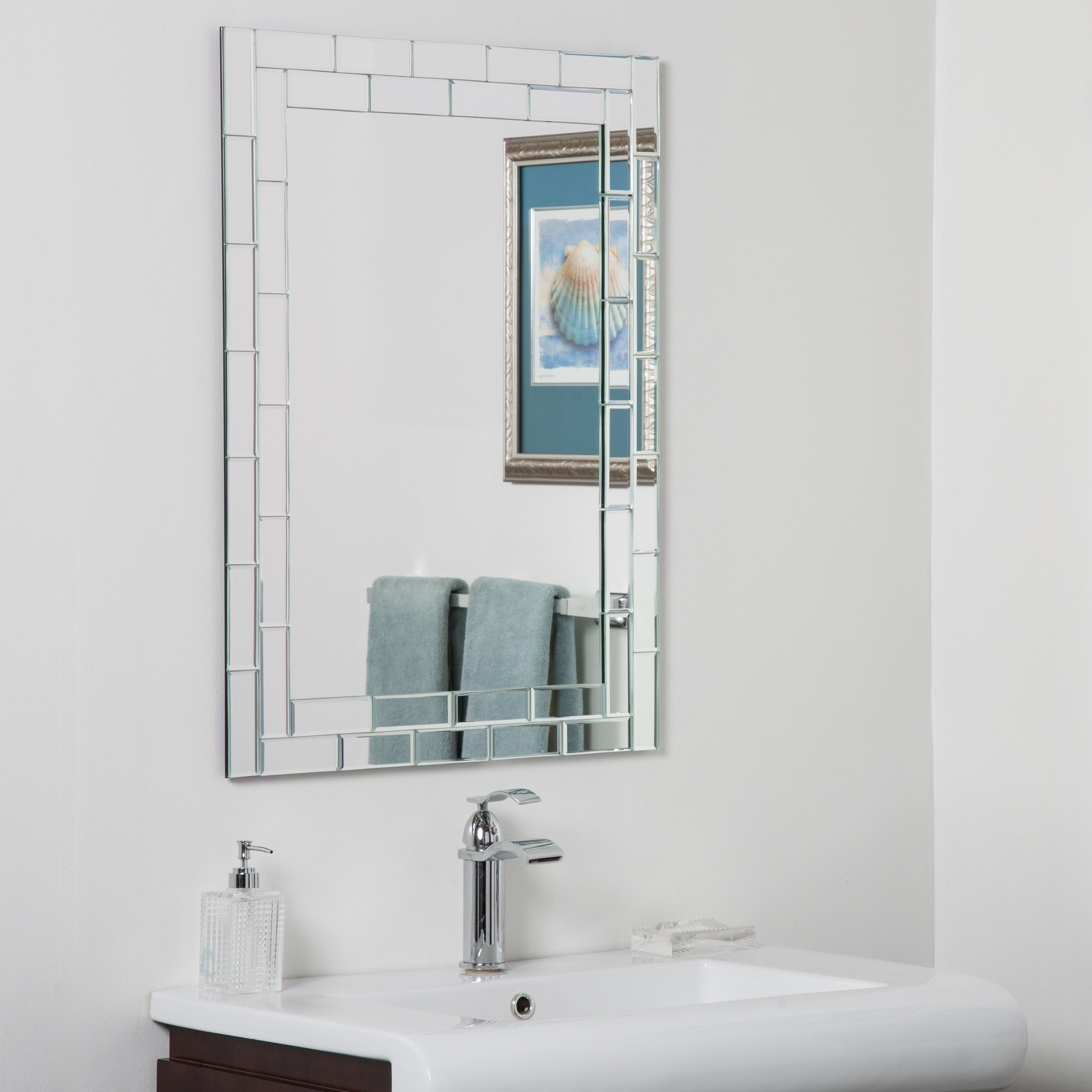 Large 23.6" x 31.5" Rectangular Beveled Grand Street Modern Wall Mirror by  Décor Wonderland