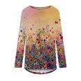 thumbnail image 4 of Camisas Para Mujer Moda Casual Manga Larga Cuello Redondo Tops Blusa Suelta Camisas Estampadas Odeerbi ODB128196, 4 of 5