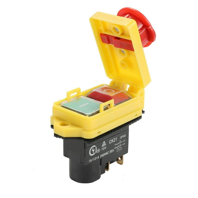 Riwesomey Interruptor de máquina de molienda de Metal, repuesto desmontable IP54, interruptores de amoladora de emergencia aislantes Type2 NO2