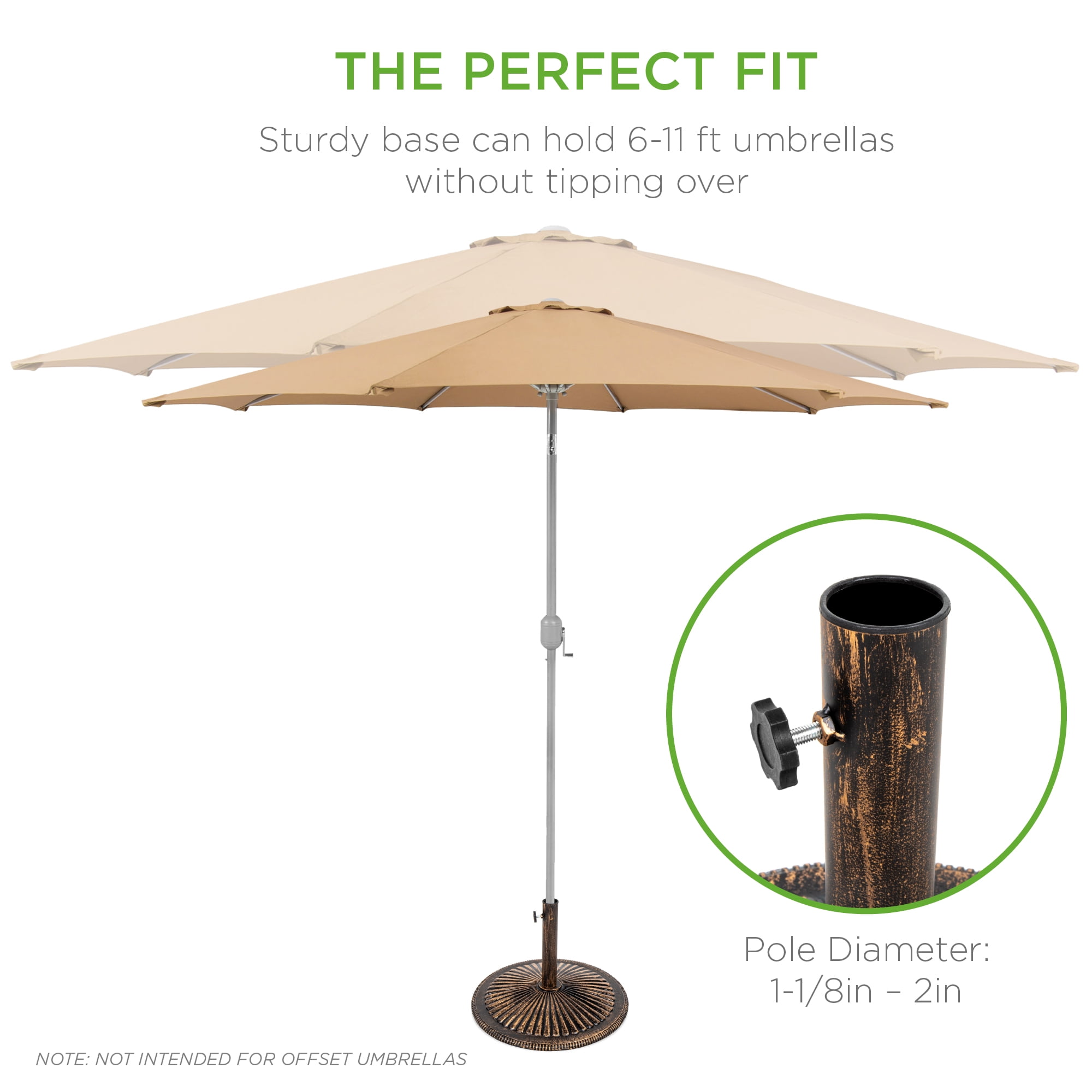 Best Choice Products 50lb Round Heavy Duty Cast Iron Rustic Patio Umbrella Base Stand Walmart Com Walmart Com