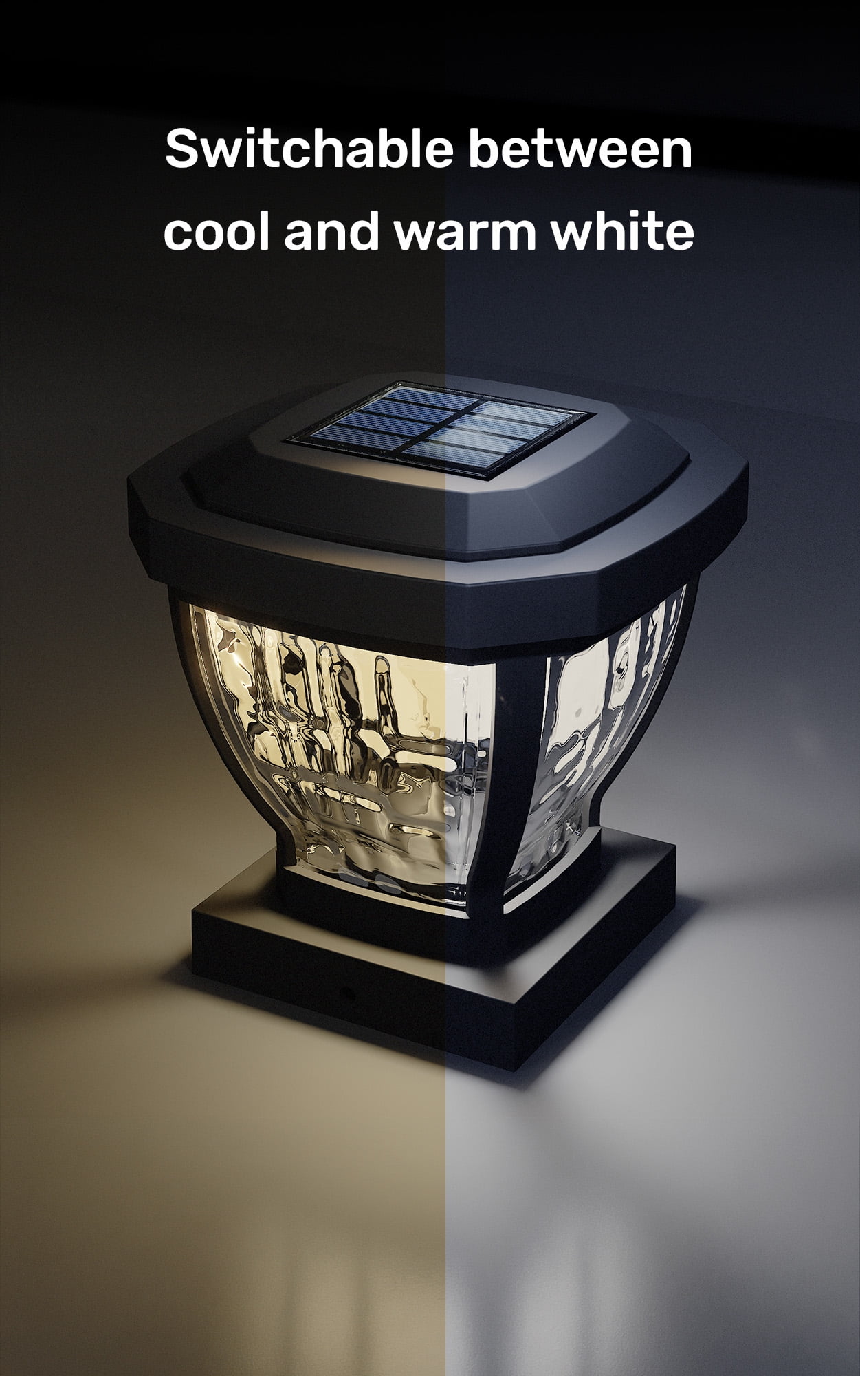 Home Zone Security ELI0961V 12-Lumen-Each 4 x 4 Solar LED Post Cap Lights, 2 Pack (Black)