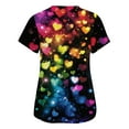 thumbnail image 4 of Valentine Day Scrubs for Women V Neck Short Sleeve Cute Scrubs Love Heart Print Quick Dry Medical Workwear with Pockets Multicolor 3XL, 4 of 5