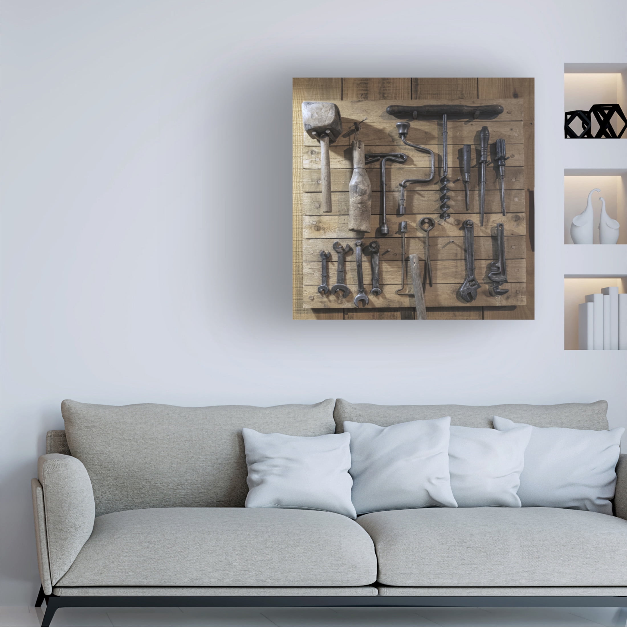 Canvas Wall Art - Decent Exposures 'Tools' Wall Art for Living Room, Bedroom, or Office Décor by Trademark Fine Art - 24 x 24 Inches