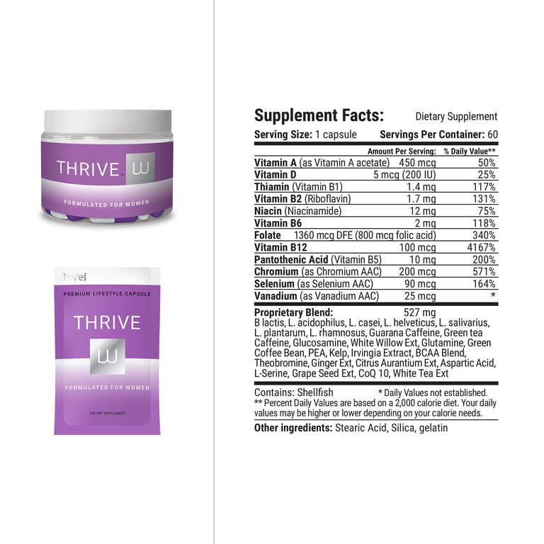 Thrive Womens Multivitamin Capsules, Gluten Free, Energy Boost, 60 Count Thrive Womens Multivitamin Capsules, Gluten Free, Energy Boost, 60 Count