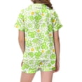 thumbnail image 4 of JIAYUE Girl's Kids Pajamas Casual Adorable Graphic Print Soft Sleepwear Short Sleeve Turndown Collar With Pockets Top And Pants Comfy Nightwear For Toddlers Bedtime Outfit Loungewear,3-4 Years, 4 of 5