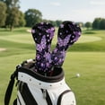 thumbnail image 5 of Yuyamidu Purple Butterfly Golf Club Head Covers for Club Protective, Purple Flowers Golf Headcover Waterproof PU Leather Golf Accessory Gifts for Women, 5 of 8
