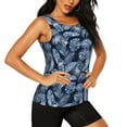 thumbnail image 2 of Bixox Women's Tropical Leaves Printed Sleeveless Fitness Workout Running Quick-Dry Tank Top, 2 of 7