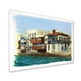 thumbnail image 2 of Designart 'Impression Old Houses On The Island of Mykonos Greece' Nautical & Coastal Framed Art Print, 2 of 4