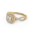 thumbnail image 3 of AFFY Infinity Double Halo Solitaire Engagement Ring for Women, 1.00 Carat (ctw) Princess And Round Lab Grown Diamond Ring In 14K Yellow Gold Over 925 Sterling Silver F-G-H, SI Quality Ring Size-6, 3 of 6