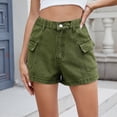 thumbnail image 2 of XuJwPNcy Stretchy Jean Shorts for Women High Waisted Pull on Shorts with Pockets Denim Shorts Women Summer Casual Shorts, 2 of 6