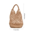 thumbnail image 2 of COOPHYA 1Pack Mesh Tote Fishing Net Bucket Bag In Light Brown For Shopping And Travel, 2 of 7