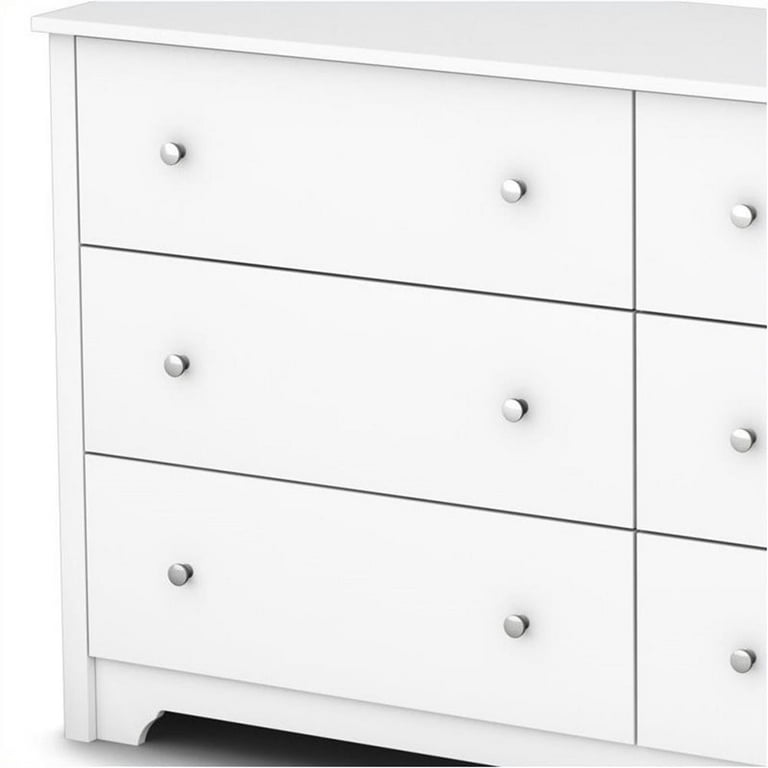【送料無料】２点セット/White nature Dresser Set Home Square 2-Piece Dresser Set, 6-Drawer Double Dresser