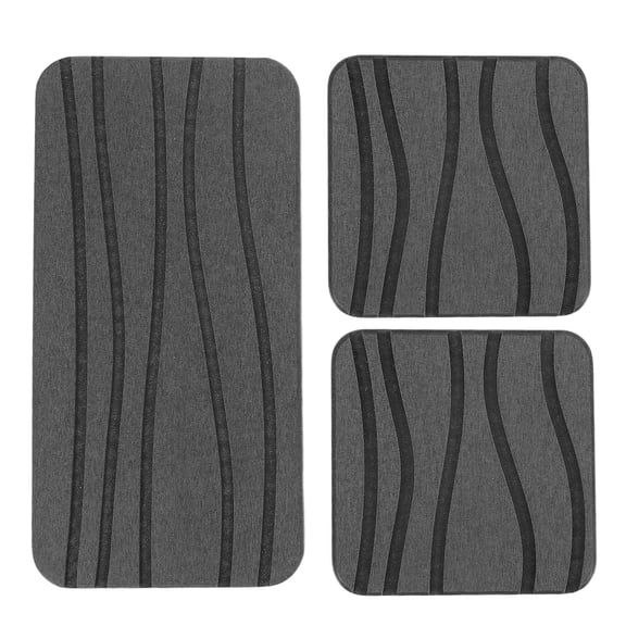 LOLIPPYY 3-Pack Grey Diatomite Stone Drying Mats for Kitchen Sink, Water Absorbent Counter Protector Pads