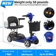 thumbnail image 4 of Mbxcooter 15/30 Miles Mobility Scooter,4-Wheel Mobility Scooter for Adults,Seniors,350W Electric Powered Wheelchair Device,Compact Duty Mobile for Travel with Dual Baskets, Rotating Seat, 4 of 10