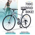 thumbnail image 2 of ACE-BIKE, 1-YEAR-WARRANTY, 7 Speed Hybrid bike, 700C Road Bike, Double C-Brakes City Bicycle, Aluminum Alloy Frame & Rim, Multiple Colors for Men Women(Grey), 2 of 7