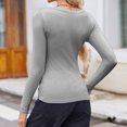 thumbnail image 5 of Kamentoy Women's Long Sleeve Crop Tops Ribbed Knit Y2k Scoop Neck Slim Fit Basic Going Out Shirts For Fall Everyday Wear, 5 of 5