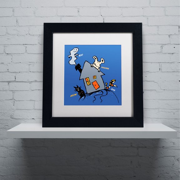 Trademark Fine Art "Halloween House" Canvas Art by Carla Martell, White Matte, Black Frame