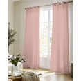 thumbnail image 5 of Pink Pure Color Sheer Curtains 84 Inch Length 2 Panels Set for Living Room/Bedroom, Aesthetics Contemporary Luxury Kitchen Curtains Grommet Semi-Sheer Curtains Drapes Window Treatments 52"x84"x2, 5 of 7