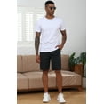thumbnail image 5 of QPNGRP Men's Zipper Pocket Quick Dry Shorts Drawstring Elastic Waistband Casual Shorts Black 30, 5 of 6
