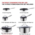 thumbnail image 2 of LOLYKITCH Juego de utensilios de cocina de 10 piezas, juego de ollas y sartenes híbridos de acero inoxidable de tres capas, utensilios de cocina de inducción, resistentes, aptos para lavavajillas y ho, 2 of 5