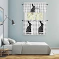 thumbnail image 6 of Easter Rabbit Kitchen Curtains and Valances Set, Bunny Welcome Gray Buffalo Plaid Rod Pocket Window Valance 18 Inch Window Curtain Panels for Living Room Bedroom Laundry, 27.5x24in, 3 Pieces, 6 of 9