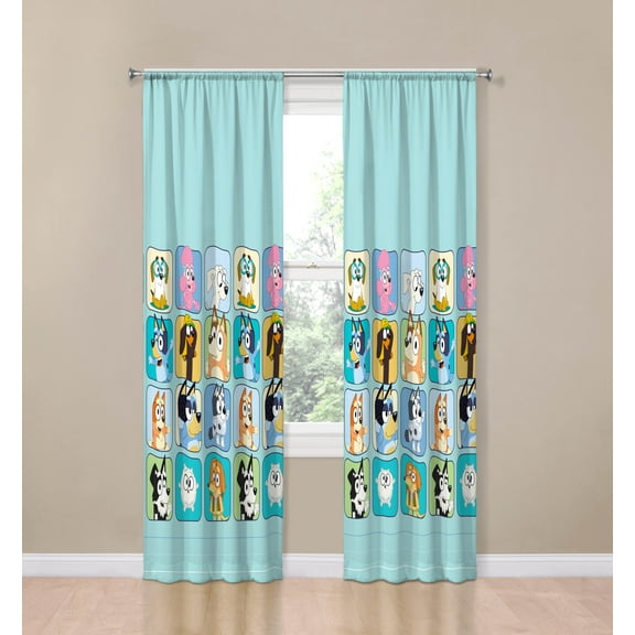 Bluey Friends Forever 2 Panels Drapes Set - 84 Inch Long - Kids Bedroom Décor