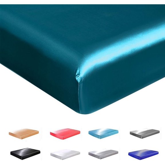 LUVCMFT Silk Satin Fitted Sheet, Silky Soft Fitted Bottom Sheet, Luxury & Ultra Bedding Fitted Sheet Single Bottom Bed Sheets, Wrinkle Free Bedding(Pillowcase not included)