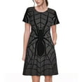thumbnail image 1 of Balery Black Spider On Web 1 Vestidos sueltos de manga corta para mujer, vestidos de verano 2025, vestidos casuales de corte A con vuelo., 1 of 6