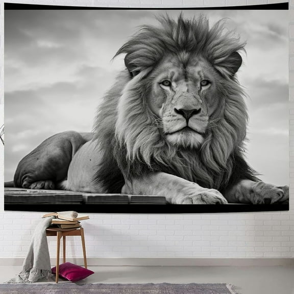 BCIIG Lion Tapestry Wall Hanging Unique Style Graphic Tapestries Home Wall Decor Art for Living Room Bedroom Apartment Farmhouse Dorm 40x30inch