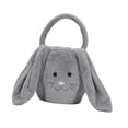 thumbnail image 3 of Adorable cesta de conejito de Pascua de peluche para niños y niñas, material suave y duradero. Gris, 3 of 6