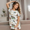 thumbnail image 3 of Naloa Cute Farm Print Women Nightgowns,Womens Loungewear,Short Sleeve Sleepwear,Comfy Ladies Nightdress, 3 of 6