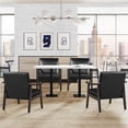 thumbnail image 3 of Yaheetech Mid-Century Modern Faux Leather Accent Chair with Solid Wood Legs, Black, 3 of 7