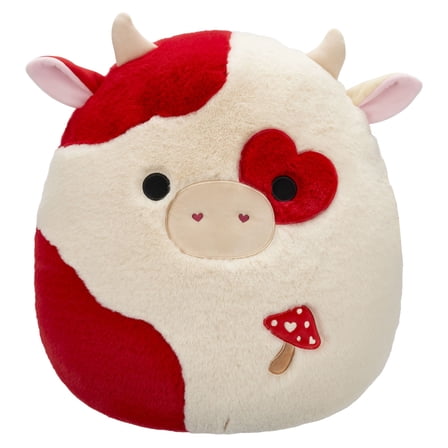 Squishmallows FuzzAMallow Official 16 inch Claudio the White and Red Cow - Child's Ultra Soft Plush Toy
