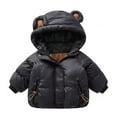 thumbnail image 4 of Baby Winter Down Coat Bear Ear Hooded Jackets Thick Warm Outwear Lightweight Water-Resistant Jacket Winter Baby Essentials Toddler Size 2-3, 4 of 4