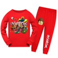 thumbnail image 1 of juego de dibujos animados niños pantalones de manga larga conjunto de pijama moda tendencia suéter sudadera pantalones casuales regalos de cumpleaños, 1 of 5