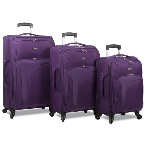Rolite Rover 3-Piece Spinner Expandable Luggage Set - Purple - Walmart.com